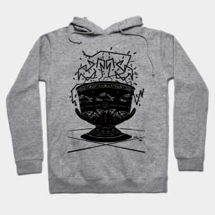 Black and white menacing ancient vase Hoodie